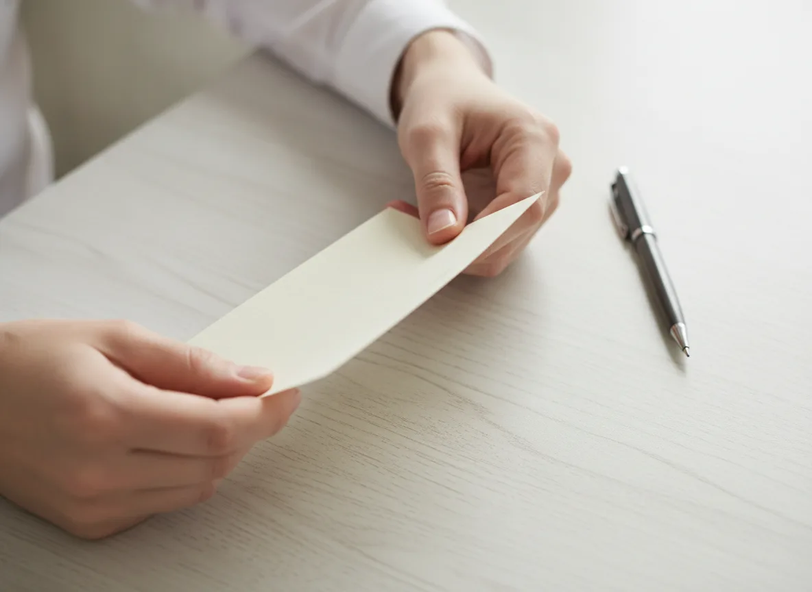 Hands examining a business document showing a structured VAT number format