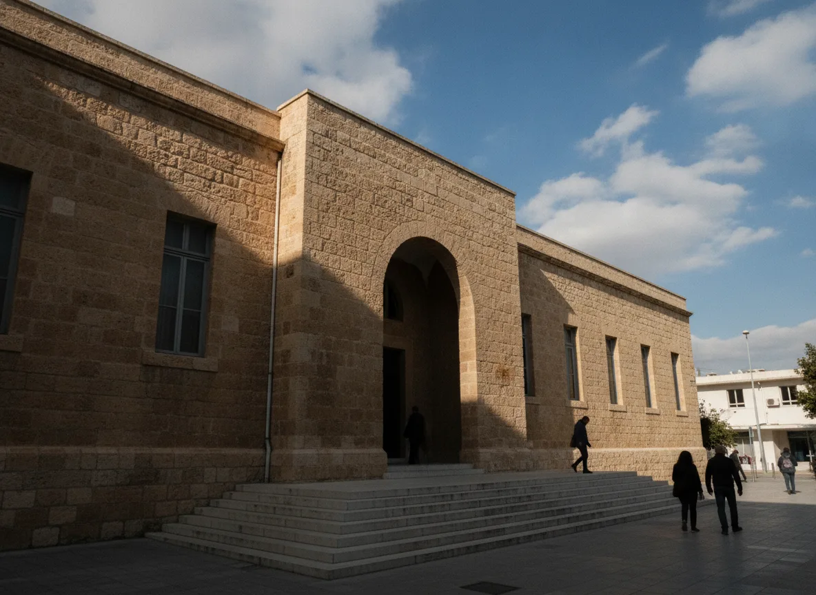 Government administration building exterior in Limassol Cyprus on a sunny day
